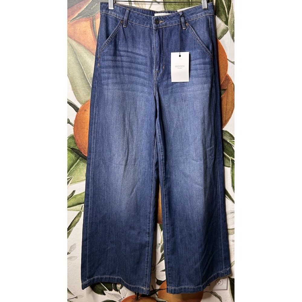 Wide Leg High-Rise Women’s Jeans in Dark Blue